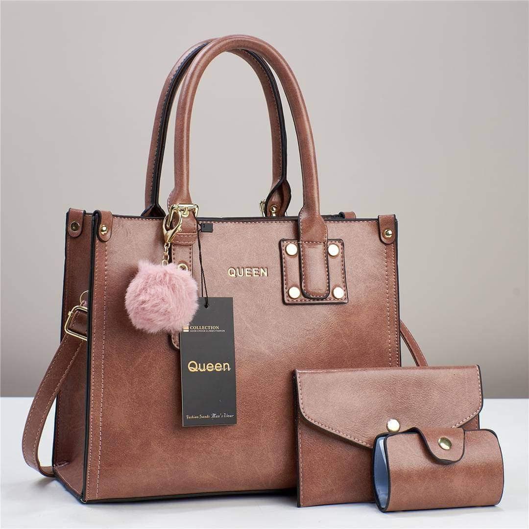 3 IN 1 PU LEATHER HANDBAGS